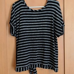Striped open back Shirt